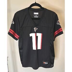 NFL Women's Atlanta Falcons Black Red Jersey Julio Jones #11 Size Large EUC